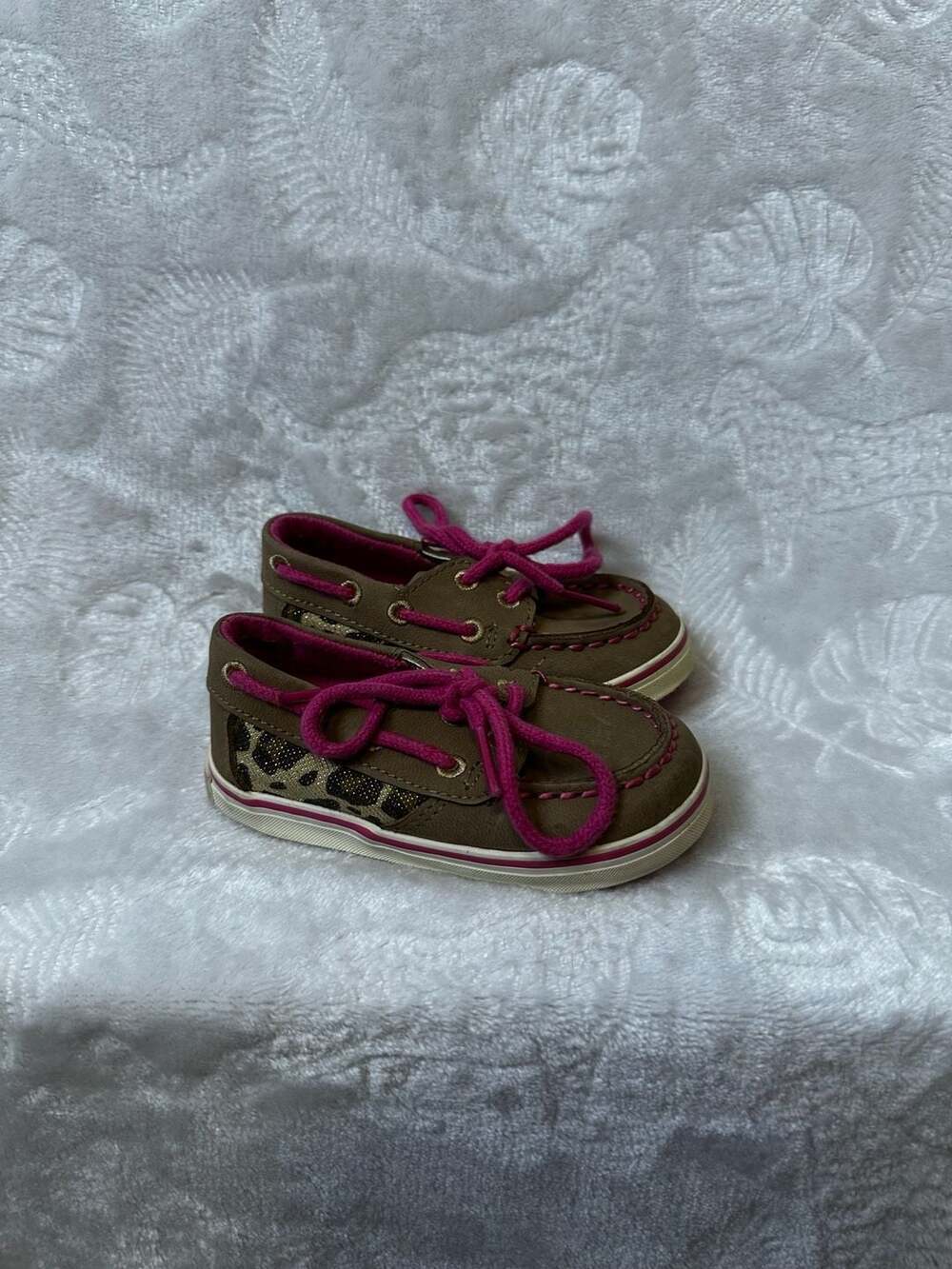 Sperry Intrepid Crib Shoes Brown Leopard Print Size 4M